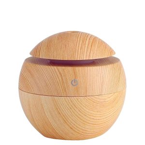 Aroma Essential Oil Diffuser & Humidifier – Ultrasonic Wooden Air Humidifier with 7 Color Light for Car, Office, Home & Baby Room