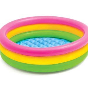 Intex Wet Set Collection Mini Inflatable Pool (61cm x 22cm) for Kids | Soft Bottom Baby Pool for Ages 1–3 | 100L Capacity – Multicolour